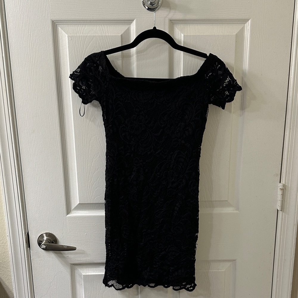 Black Lace Mini Dress
